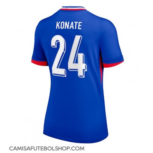 Camisa de time de futebol França Ibrahima Konate #24 Replicas 1º Equipamento Feminina Europeu 2024 Manga Curta